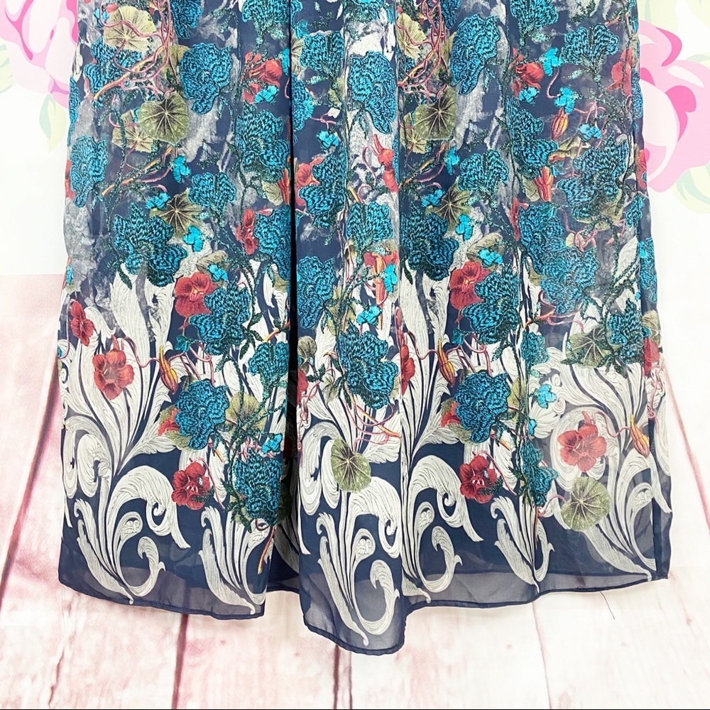 NEW Allyco Printed Floral Boho Romantic Maxi Dress - Picture 5 of 8